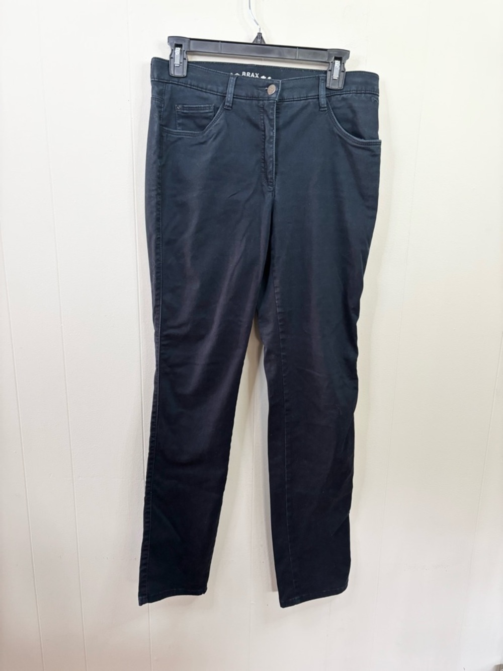 Brax women's straight-leg pants with a five-pocket design size 29 navy blue